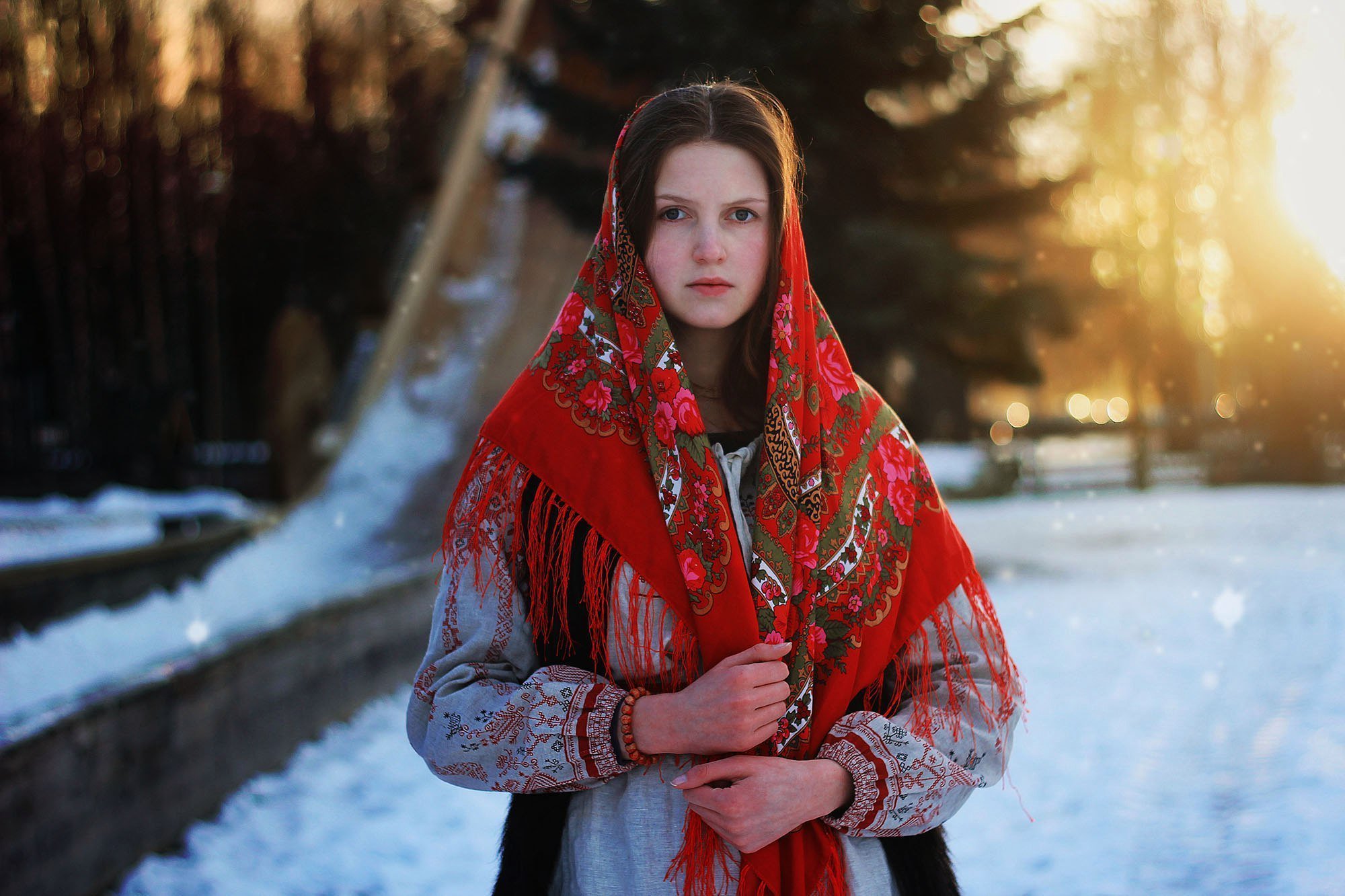 Girls in Slavic costumes in Xinbei